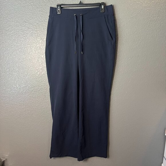 Athleta Womens Size 8 Black Wide Leg Drawstring Travel Lounge Pants - Picture 1 of 7